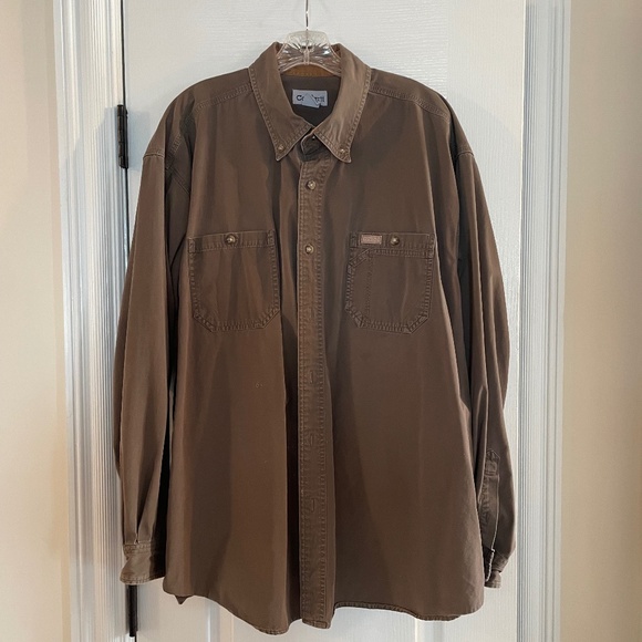 Carhartt Other - Carhartt Work Shirt Olive Green Button Down Shirt/Shacket 100% Cotton XXL Men’s